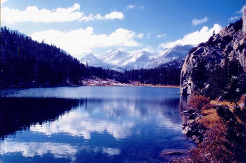 Bear Creak Spire over Mack Lake in October.