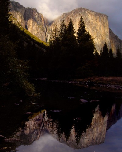 El Capitan, Southwest face reflected in Merced River