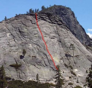 Lover's Leap, Hogsback - Deception Direct 5.9 - Lake Tahoe, California, USA. Click to Enlarge