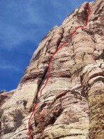 Rose Tower - Olive Oil 5.7 R - Red Rocks, Nevada USA. Click to Enlarge