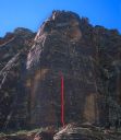 Whiskey Peak - Sand Felipe 5.10a - Red Rocks, Nevada USA. Click for details.