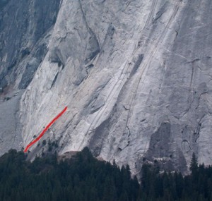 Glacier Point Apron - Marginal 5.9 R - Yosemite Valley, California USA. Click to Enlarge