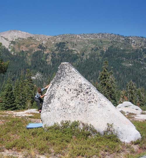 Jay Sell on a fun V1 arête.