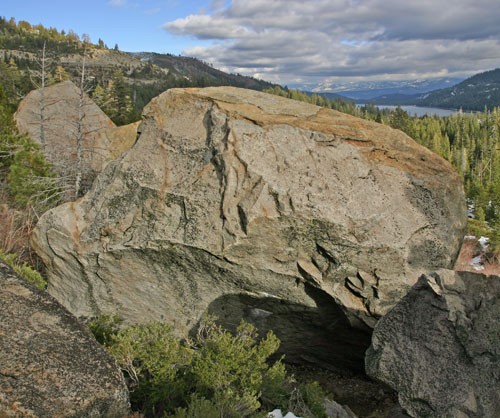 White Lines ascends the middle of the boulder.