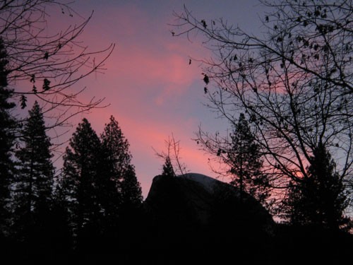 Sunrise on behind Half Dome