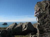 Goat Rock - Pelican Arete 5.10a - Bay Area, California USA. Click to Enlarge