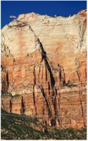 West Temple - The Big Lebowski  IV/V 5.11a/b - Zion National Park, Utah, USA. Click to Enlarge