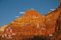 Sub Peak of Bridge Mountain - Smash Mouth III 5.11+ - Zion National Park, Utah, USA. Click to Enlarge