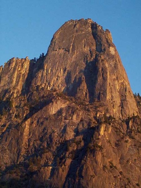 The awesome north face of Sentinel at sunset.