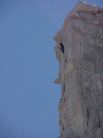Climber on the last pitch.