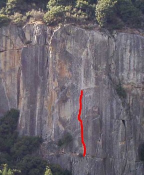 The Cookie Cliff - Waverly Wafer 5.11a - Yosemite Valley, California USA. Click to Enlarge