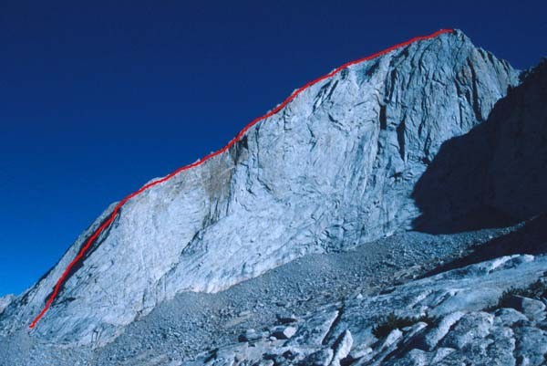 The West Ridge of Mt. Conness, one of Tuolumne's finest ridge climbs.