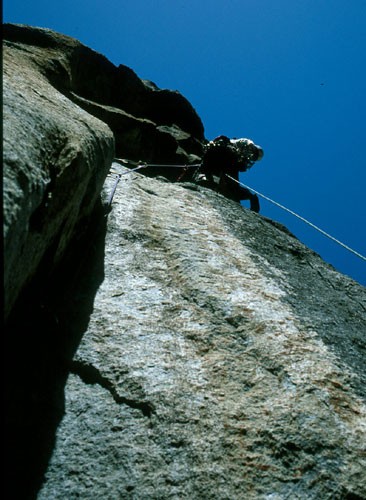 Tim Lawrence, just before the "no crux 11a" section on pitch 5 of Sout...
