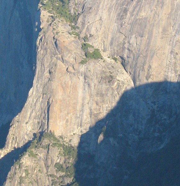 El Capitan East Buttress and East Ledges Descent area, from Sentinel R...