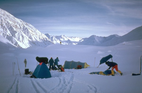 Camp 4 above the toe of the Buckskin Glacier, 2100'