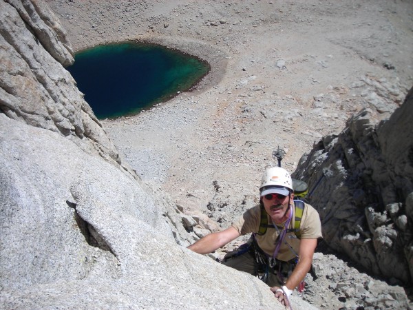 Looking down on Iceberg Lake from near the top