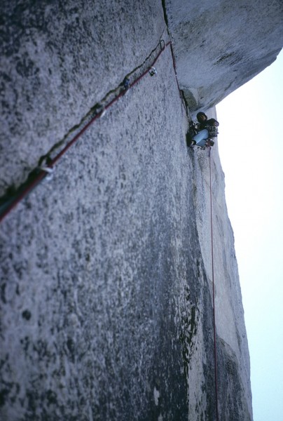 Near the top of the Nose, El Cap - More than 30 years ago