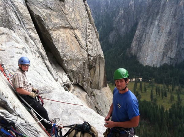 Calder and Sam inhaling the fresh steamy air of Heart Ledges