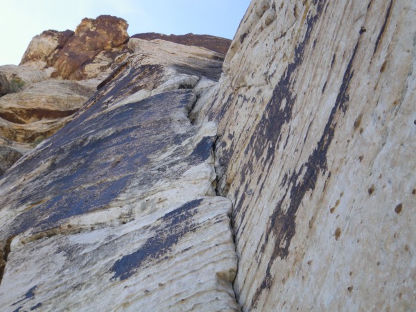 Looking up fifth pitch of Purblind Pillar