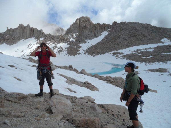 Getting close to the start of the East Buttress as the clouds move in.