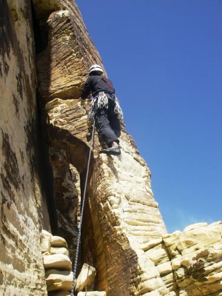 John climbing the "Elephant's Trunk" and ditching the boat anchor #5.