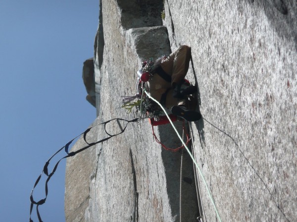 Aid climbing in high winds can be soul sucking