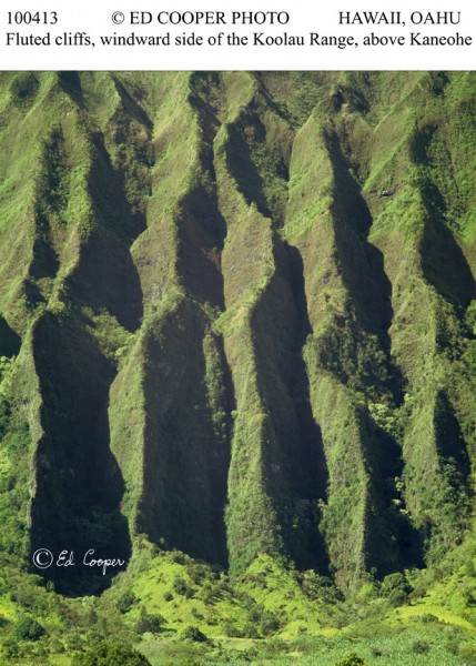 Fluted cliffs, Koolau Range, HI.
