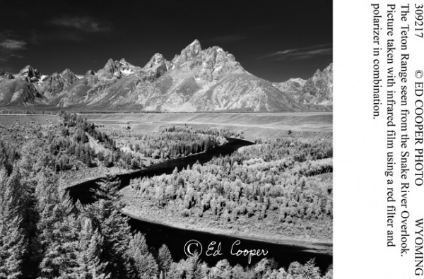 Tetons, Snake R.,infrared, BW, WY