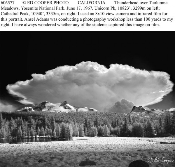 Thunderhead over Tuolumne Meadows, CA, BW