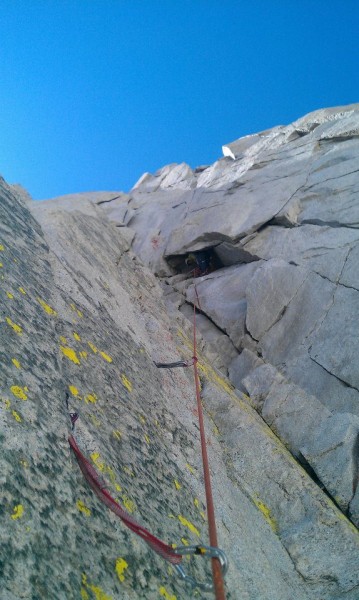 Belay from the alcove.