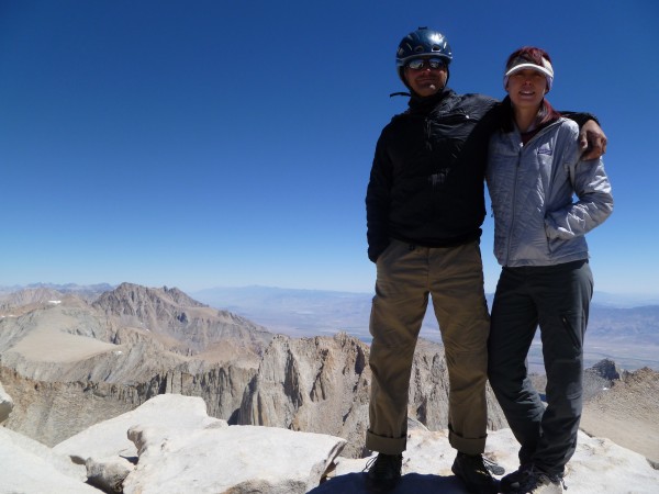 With Michael Ybarra on the summit after free soloing the East Face, 
...