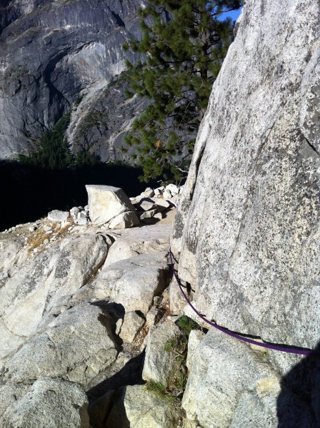 Traverse over to dinner ledge