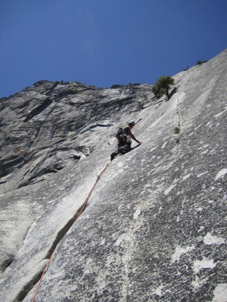 Serenity Crack, Nate just before the traverse on P2