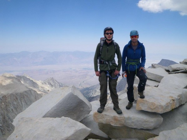 Us on the summit. I need new pants.