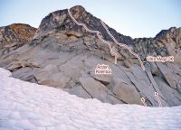 Burgundy Spire - Ultra Mega OK III+ 5.11a - Washington Pass, Washington, USA. Click to Enlarge