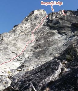 Burgundy Spire - North Face III 5.8+ - Washington Pass, Washington, USA. Click to Enlarge