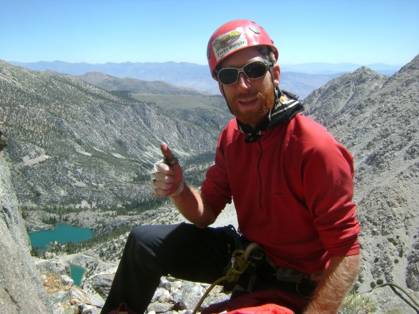 Snack time for me at the top of the first headwall