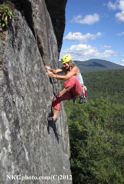 Isa on 2nd ascent of Mad Man 5.10c