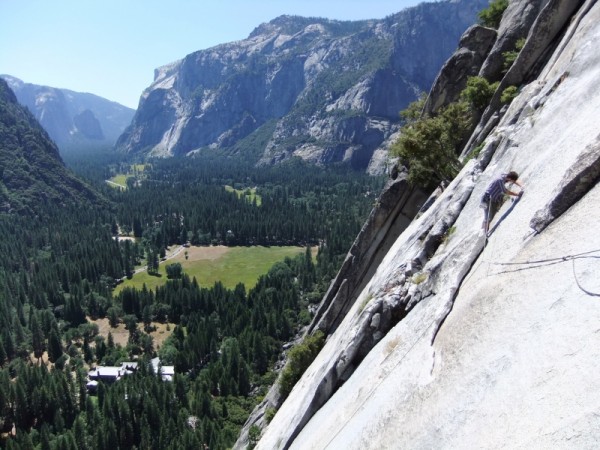 belaying at the flake after the pendulum