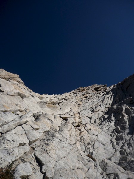 looking up at the start of the W. ridge of Conness