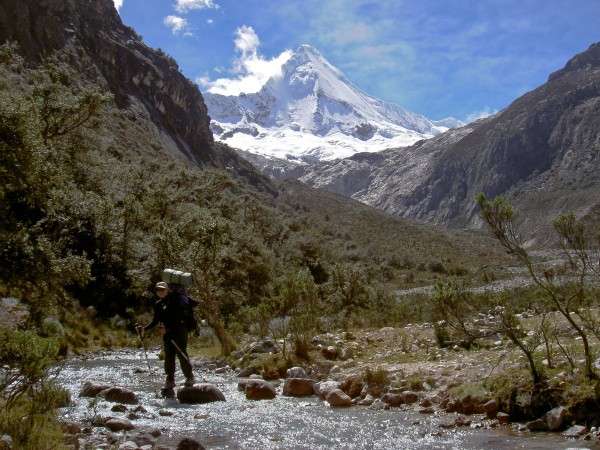 dad after getting stormed off artesonraju in Peru