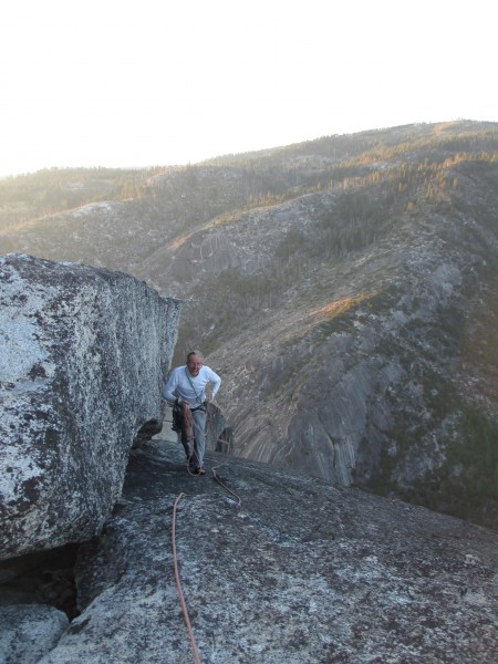 Steve topping out on Cal Dome.