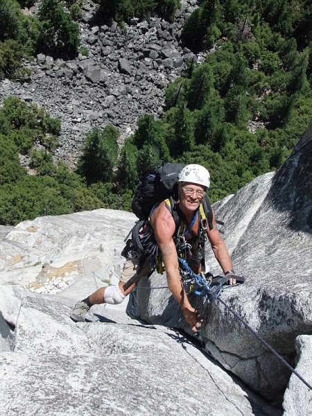 Roger on the approach &#40;p2 of Washington Column - South Face, 5.9&#41;