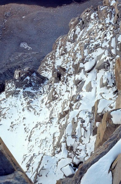 Mt Whitney ice on summit pitches