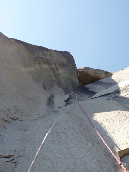 My haul line &#40;white rope&#41; getting clipped into one of the only...