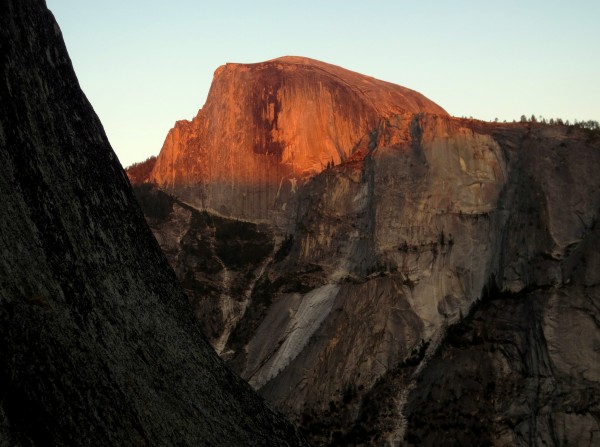 Half Dome at sunset from the top of pitch 11