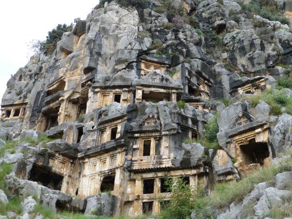 The tombs at Myra, carved out of the limestone!