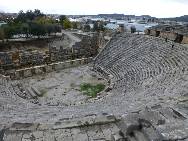 The amphitheater of Myra. Gladiator battles happened here!