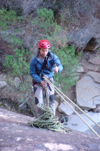 Uh, ya that's one way to keep your rope out of the stream at the botto...