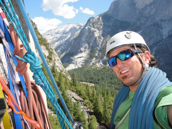 Andy enjoying the top of pitch 2 and the perfect September weather!